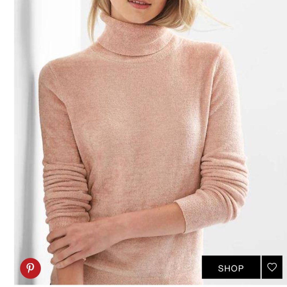 GAP Luxe Soft Blush Pink Turtleneck NWOT